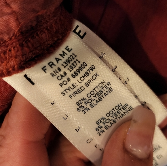 NWT Frame Red Cropped Bootcut Jeans Women's Size 24 - Picture 7 of 15